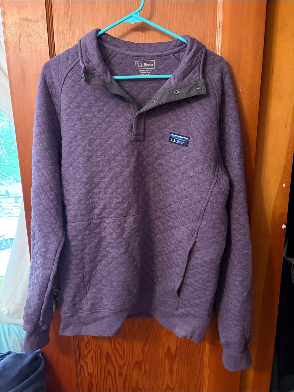 L.L. Bean Quilted Pullover Shirt Jacket in Deep Purple